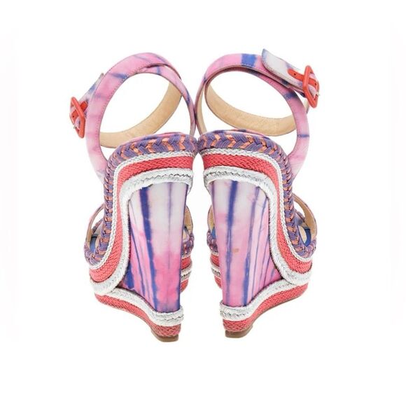Christian Louboutin Cataclou Duplice Pink and Purple Wedges size 38 - Picture 2 of 14